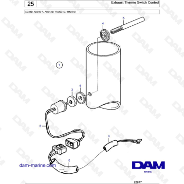 Volvo Penta AD31D / AD31D-A / AD31XD / TAMD31D / TMD31D - Exhaust Thermo Switch Control