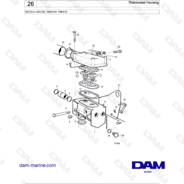 Volvo Penta AD31D-A / AD31XD / TAMD31D / TMD31D - Thermostat Housing