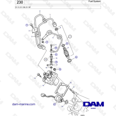 Volvo Penta D1-13 / D1-13B / D1-13F - Fuel system