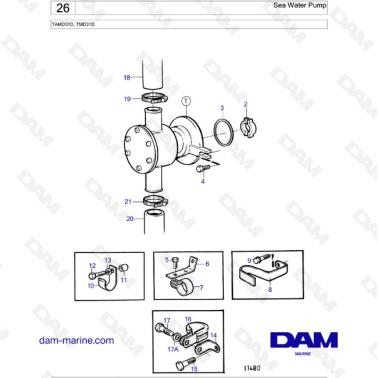Volvo Penta TAMD31D / TMD31D - Sea Water Pump