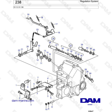 Volvo Penta D1-13 / D1-13B - Regulation system