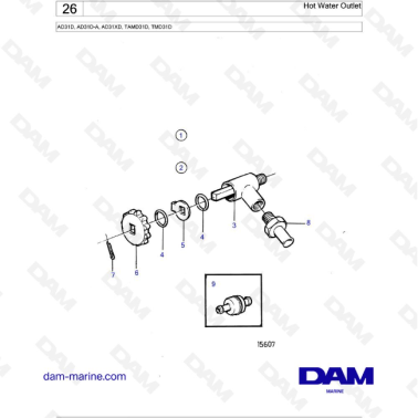 Volvo Penta AD31D / AD31D-A / AD31XD / TAMD31D / TMD31D - Hot Water Outlet