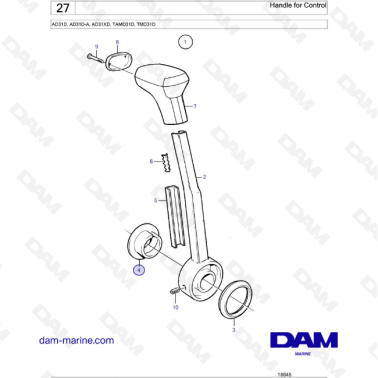 Volvo Penta AD31D / AD31D-A / AD31XD / TAMD31D / TMD31D - Handle for Control