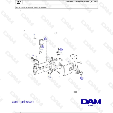 Volvo Penta AD31D / AD31D-A / AD31XD / TAMD31D / TMD31D - Control for Side Installation, PC840