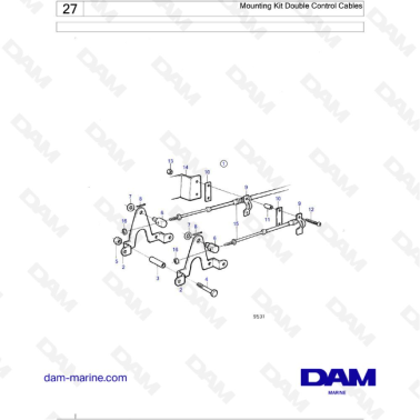 Volvo Penta AD31D / AD31D-A / AD31XD / TAMD31D / TMD31D - Mounting Kit Double Control Cables
