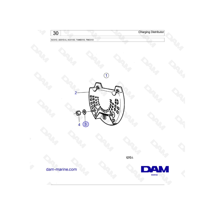 Volvo Penta AD31D / AD31D-A / AD31XD / TAMD31D / TMD31D - Charging Distributor