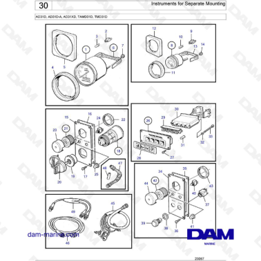 Volvo Penta AD31D / AD31D-A / AD31XD / TAMD31D / TMD31D - Instruments for Separate Mounting