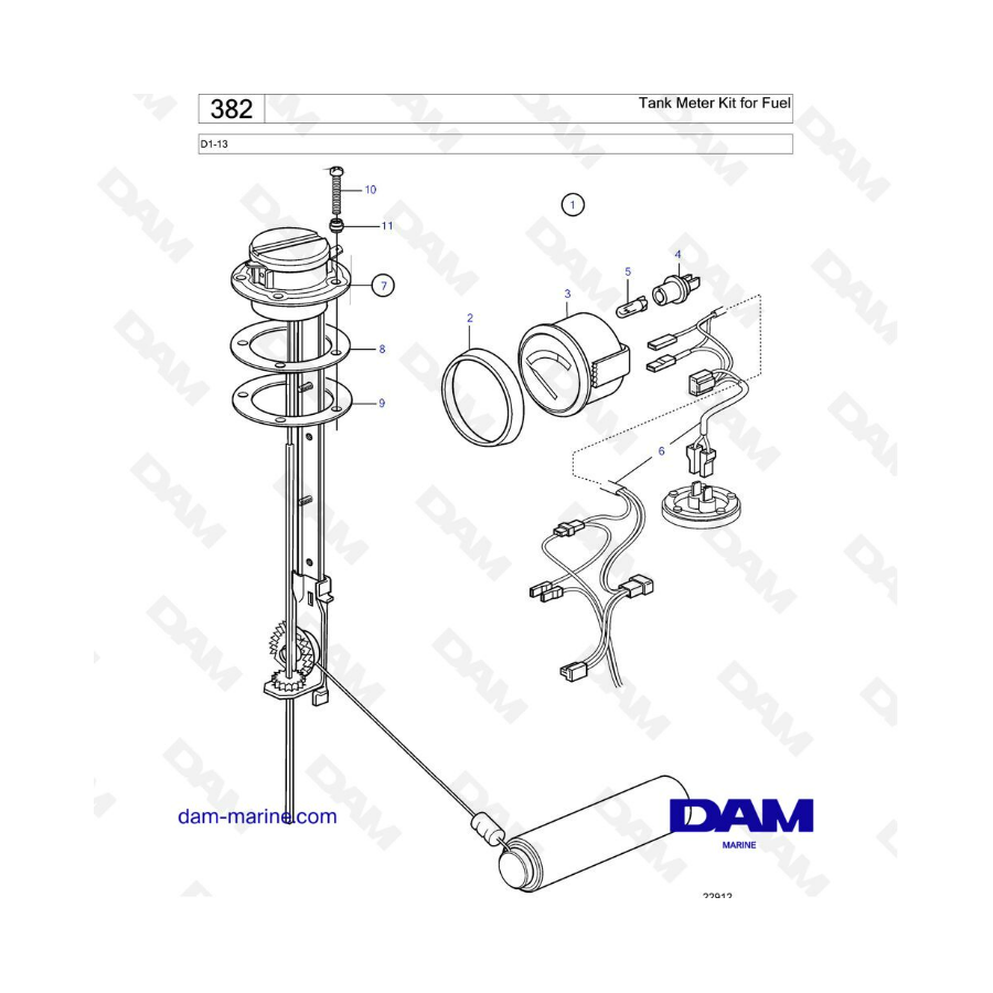 Volvo Penta D1-13 - Tank Meter kit for fuel