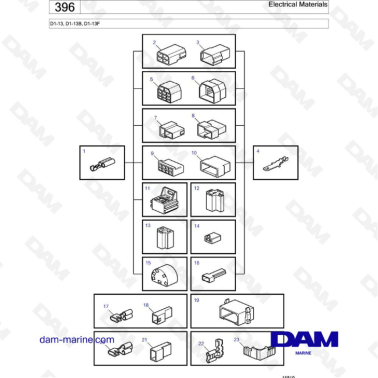 Volvo Penta D1-13 / D1-13B / D1-13F - Electrical materials