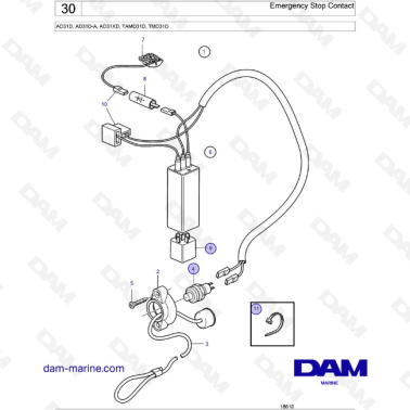 Volvo Penta AD31D / AD31D-A / AD31XD / TAMD31D / TMD31D - Emergency Stop Contact