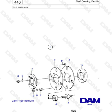 Volvo Penta D1-13 / D1-13B / D1-13F - Shaft coupling flexible