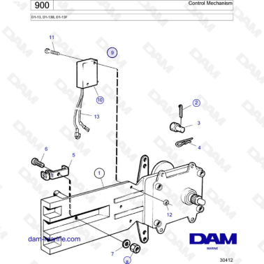 Volvo Penta D1-13 / D1-13B / D1-13F - Control mechanism