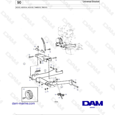 Volvo Penta AD31D/ AD31D-A / AD31XD / TAMD31D / TMD31D - Universal Bracket