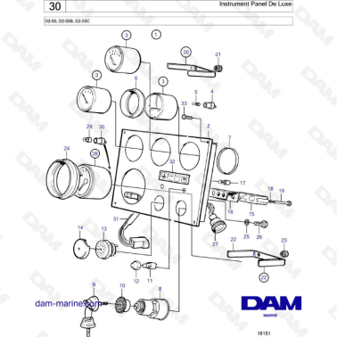 Volvo Penta D2-55 / D2-55B / D2-55C - Instrument panel de luxe