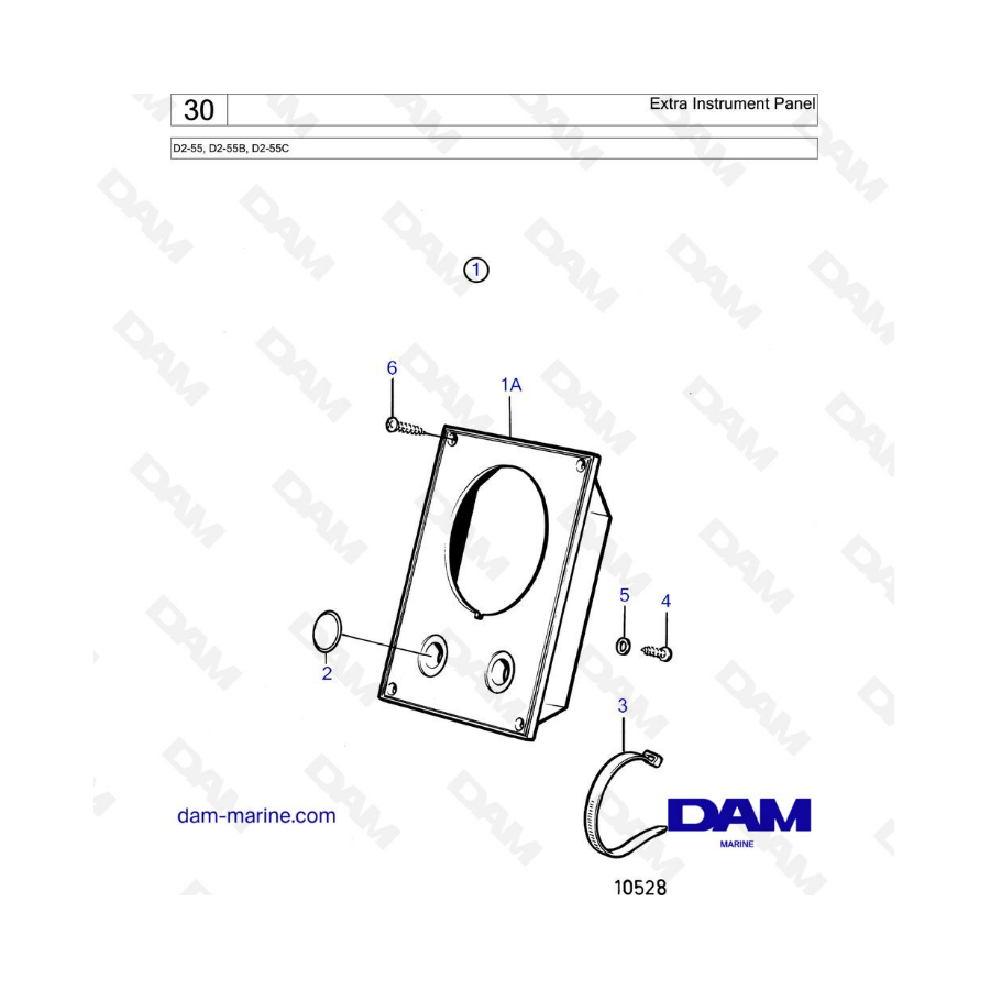Volvo Penta D2-55 / D2-55B / D2-55C - Extra instrument panel Volvo Penta D2-55 / D2-55B / D2-55C - Extra instrument panel