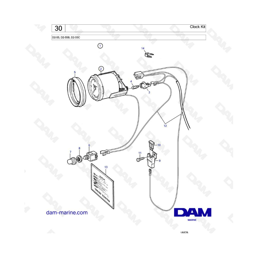 Volvo Penta D2-55 / D2-55B / D2-55C - Kit de reloj 
