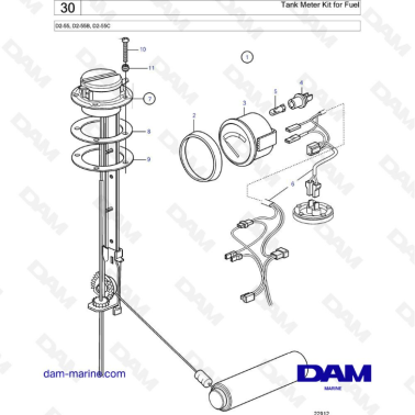 Volvo Penta D2-55 / D2-55B / D2-55C - Tank meter kit for fuel