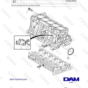 Volvo Penta D3-110I-A / D3-130A-A / D3-160A-A / D3-160I-A - Cylinder block