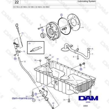 Volvo Penta D3-110I-A, D3-130A-A, D3-130I-A, D3-160A-A, D3-160I-A - Lubricating system