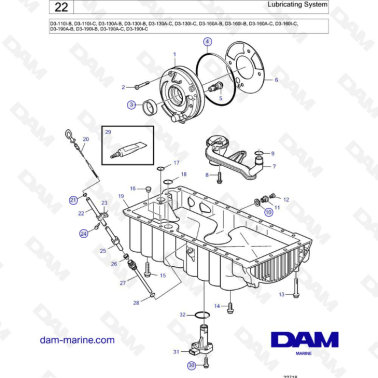 Volvo Penta D3-110 / D3-130 / D3-160 / D3-190 - Lubricating system
