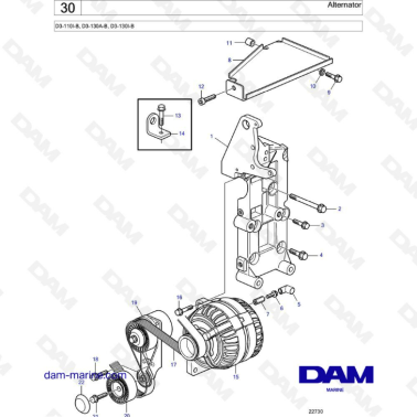 Volvo Penta D3-110I-B / D3-130A-B / D3-130I-B - Alternator