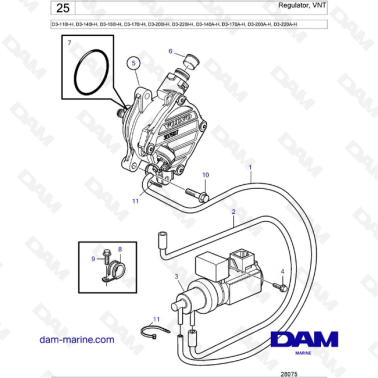 Volvo Penta D3-110I-H / D3-140I-H / D3-150I-H / D3-170I-H / D3-200I-H / D3-220I-H / D3-140A-H / D3-170A-H - Regulator, VNT