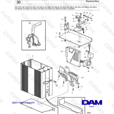Volvo Penta D3-110 / D3-130 / D3-160 / D3-190 - Electrical box