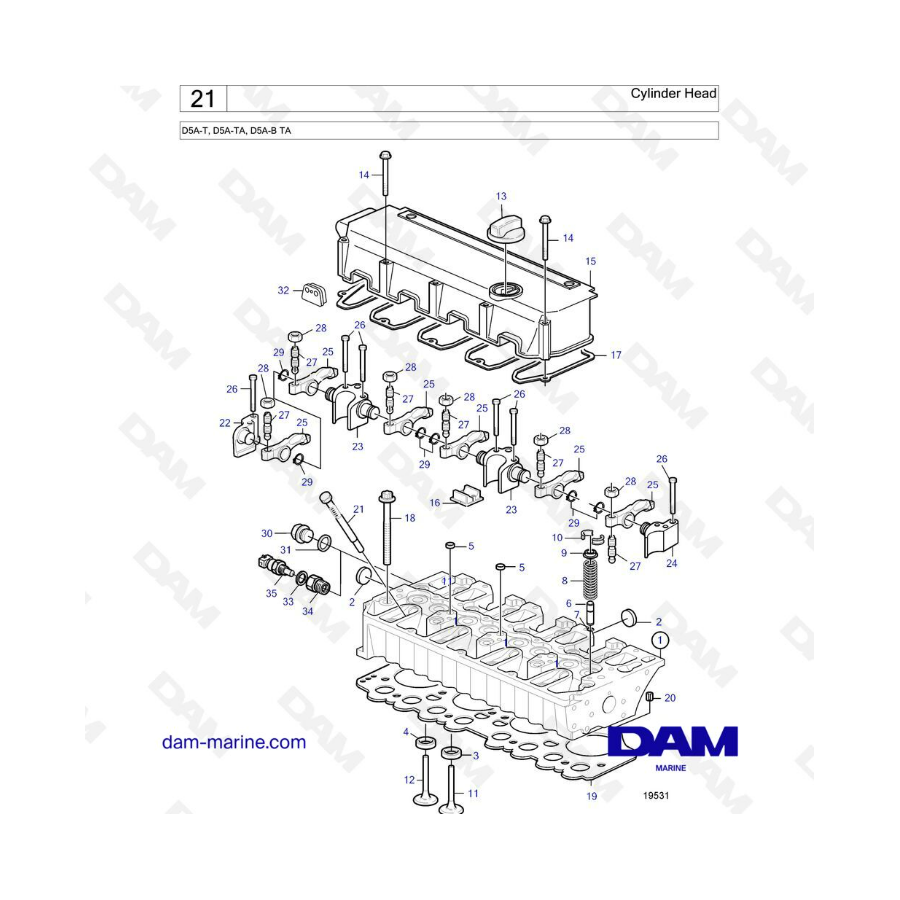 Volvo Penta D5A-T / D5A-TA / D5A-B TA - Culata