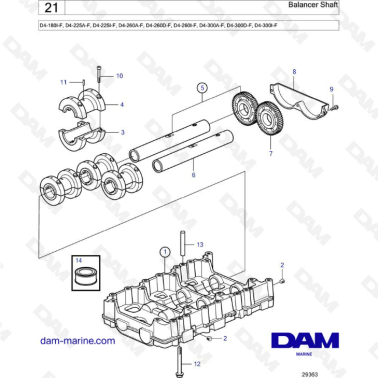 Volvo Penta D4-180I-F, D4-225A-F, D4-225I-F, D4-260A-F, D4-260D-F, D4-260I-F, D4-300A-F, D4-300D-F, D4-300I-F - Balancer shaft
