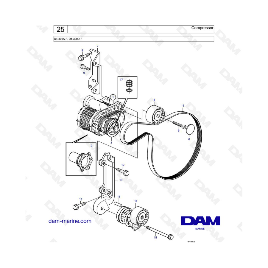 Volvo Penta D4-300A-F / D4-300D-F - Compressor 