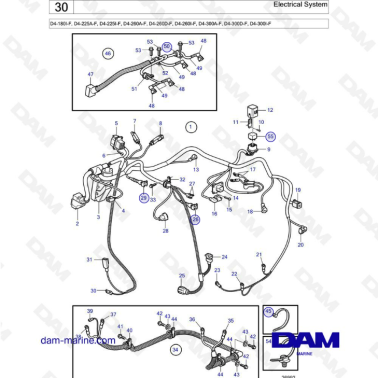Volvo Penta D4-180 / D4-225 / D4-260 / D4-300 - Electrical system