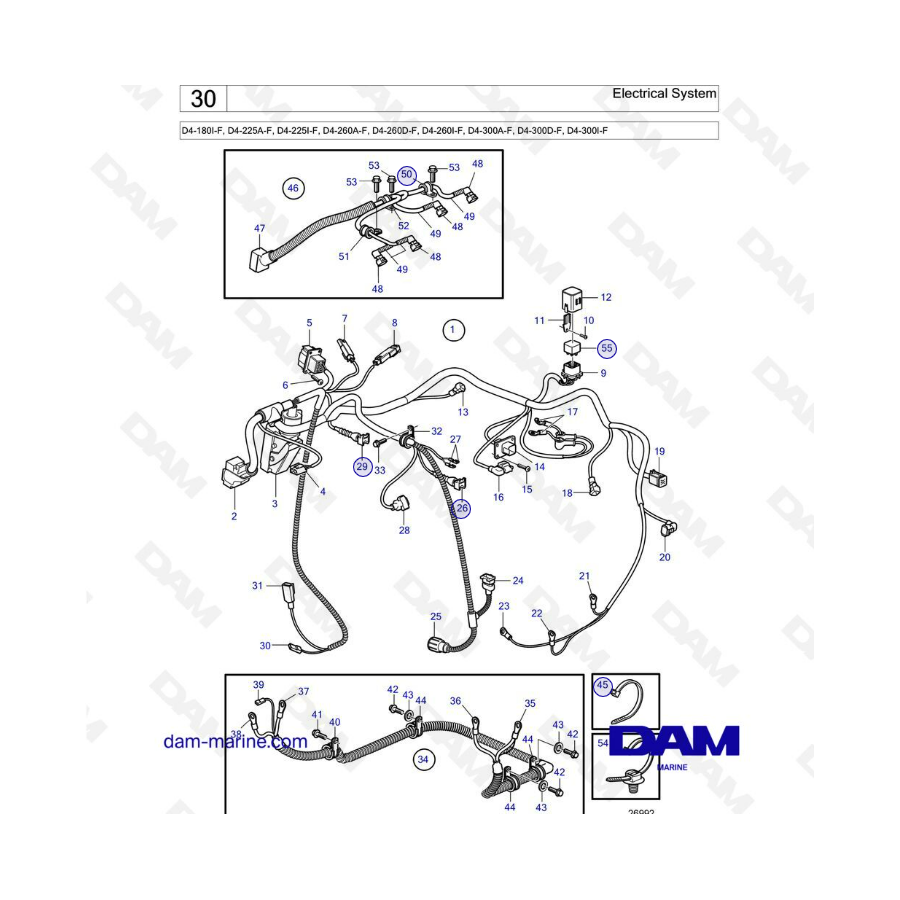 Volvo Penta D4-180 / D4-225 / D4-260 / D4-300 - Electrical system