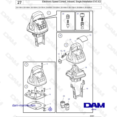 Volvo Penta D3-110I-H / D3-140I-H / D3-150I-H / D3-170I-H / D3-200I-H / D3-220I-H / D3-140A-H - Electronic Speed Control, Inboa