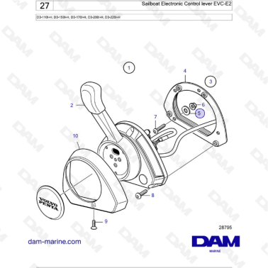 Volvo Penta D3-110I-H / D3-140I-H / D3-150I-H / D3-170I-H / D3-200I-H / D3-220I-H / D3-140A-H - Sailboat Electronic Control