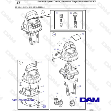 Volvo Penta D3-110I-H / D3-140I-H / D3-150I-H / D3-170I-H / D3-200I-H / D3-220I-H / D3-140A-H - Electronic Speed Control,