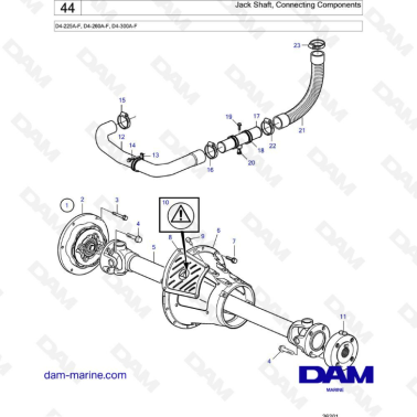 Volvo Penta D4-225A-F, D4-260A-F, D4-300A-F - Jack Shaft, connecting components