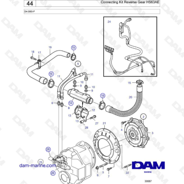Volvo Penta D4-300-IF - Connecting kit reverse gear HS63AE