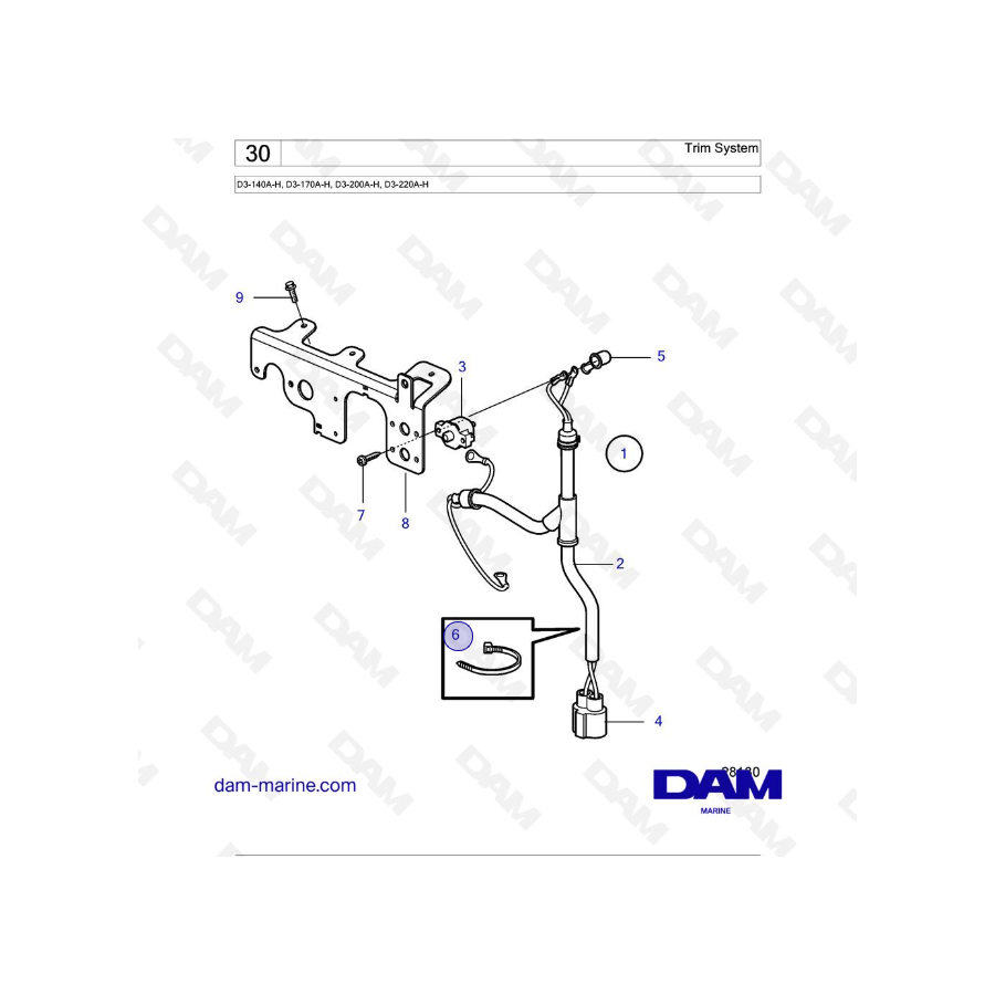 Volvo Penta D3-140A-H / D3-170A-H / D3-200A-H / D3-220A-H - Trim System
