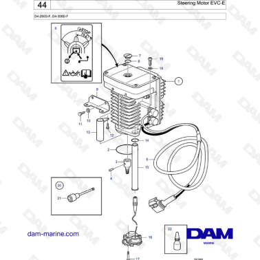 Volvo Penta D4-260D-F / D4-300D-F - Starter motor EVC-E