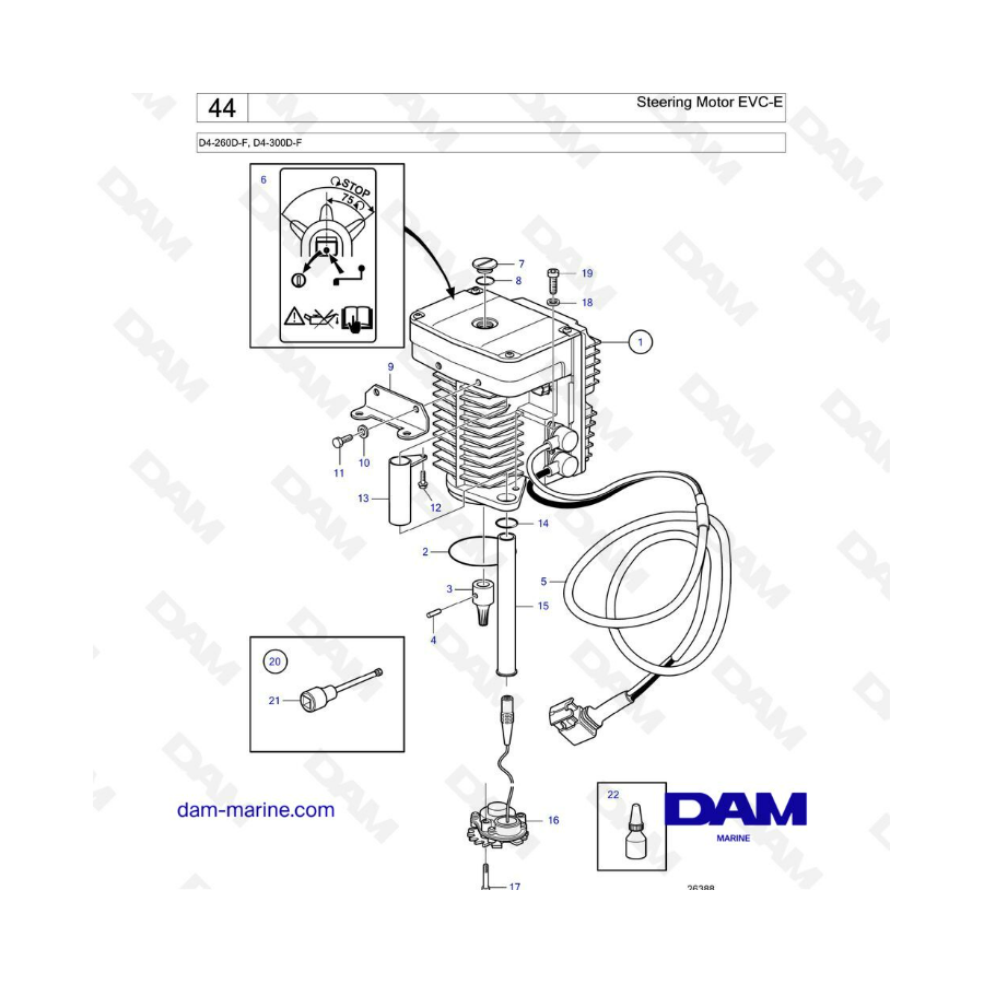 Volvo Penta D4-260D-F / D4-300D-F - Starter motor EVC-E 