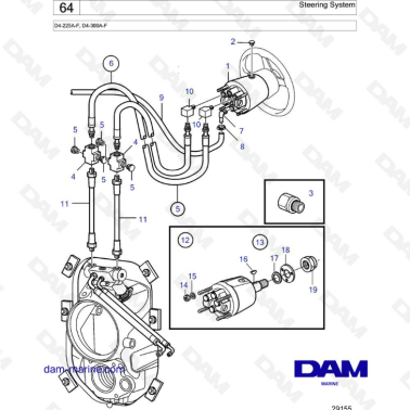 Volvo Penta D4-225A-F / D4-300A-F - Steering system