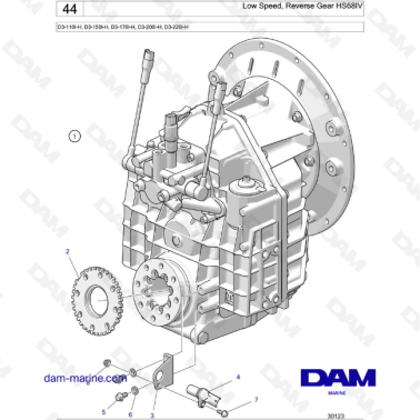 Volvo Penta D3-110I-H / D3-140I-H / D3-150I-H / D3-170I-H / D3-200I-H / D3-220I-H - Low Speed, Reverse