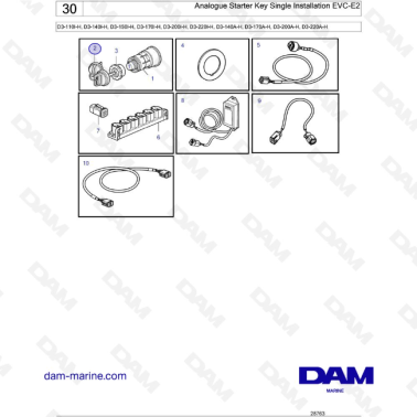 Volvo Penta D3-110I-H / D3-140I-H / D3-150I-H / D3-170I-H / D3-200I-H / D3-220I-H / D3-140A-H - Analogue Starter