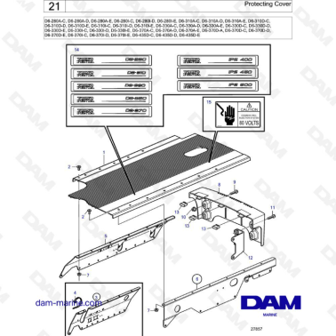 Volvo Penta D6-280 / D6-310 / D6-330 / D6-350A-A / D6-370 - Protecting cover