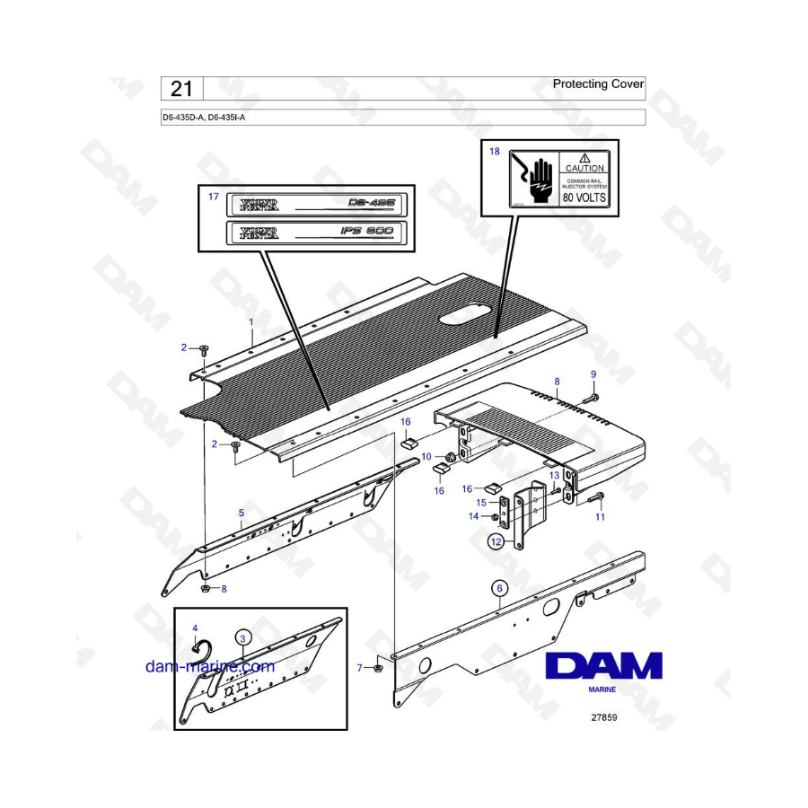 Volvo Penta D6-435D-A, D6-435I-A - Protecting cover