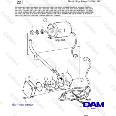Volvo Penta D6-280 / D6-310 / D6-330 / D6-370 / D6-435 / D6-400 - Electric bilge pump