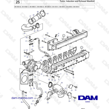 Volvo Penta D6-400 / D6-435 - Turbo, Induction and Exhaust Manifold