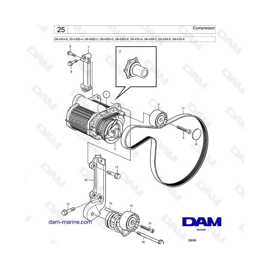 Volvo Penta D6-400 / D6-435 - Compresor
