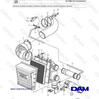 Volvo Penta D6-400 / D6-435 - Air filter for compressor