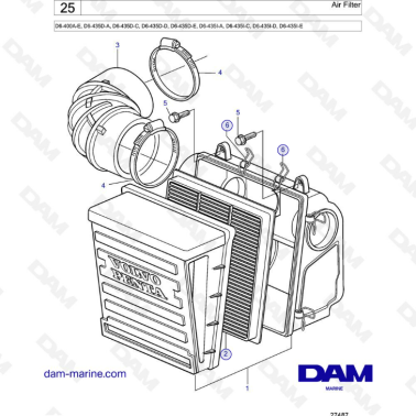 Volvo Penta D6-400 / D6-435 - Air filter